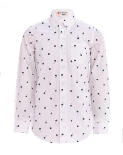 Белая рубашка с орнаментом Пальмы Button blue