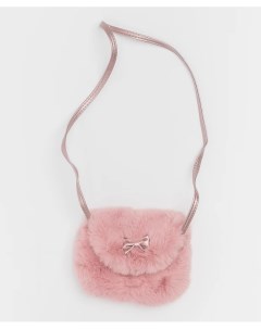 Розовая сумка из искусственного меха Button blue