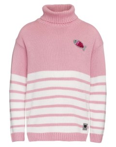 Розовый свитер в полоску Button blue
