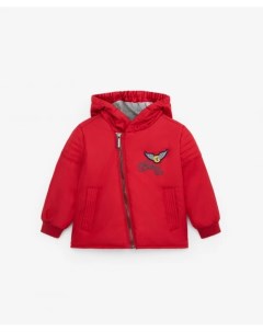 Утепленная куртка в байкерском стиле красная Gulliver