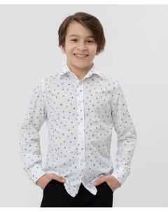 Белая рубашка с принтом Button blue