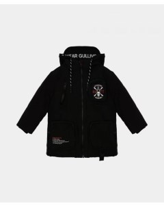 Куртка демисезонная черная с капюшоном Gulliver