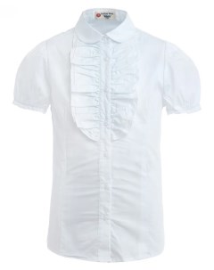Белая приталенная блузка Button blue