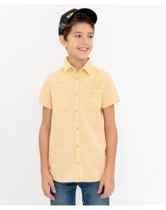 Желтая рубашка с коротким рукавом Button blue