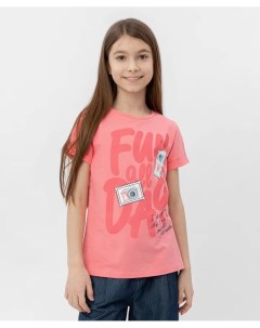 Розовая футболка с коротким рукавом Button blue