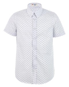 Белая рубашка с орнаментом Якоря Button blue