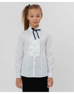 Белая рубашка с бантом Button blue