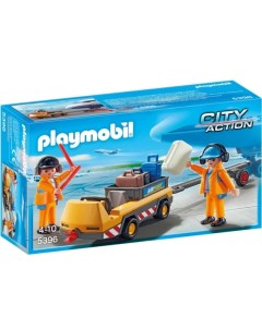 Конструктор Буксир самолета с наземной командой Playmobil