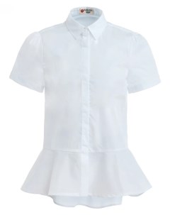 Белая блузка с баской Button blue