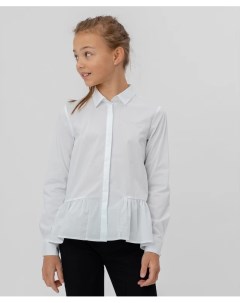 Белая блузка с длинным рукавом Button blue