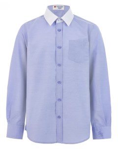 Голубая рубашка с белым воротничком Button blue