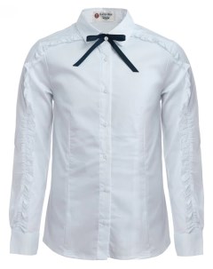 Белая блузка со сменным бантиком Button blue