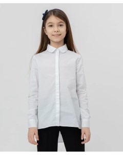 Белая рубашка с удлиненной спинкой Button blue