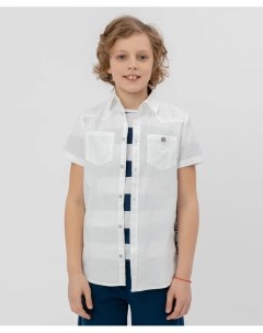 Белая рубашка с коротким рукавом Button blue