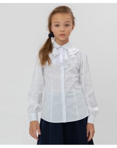 Белая блузка с шифоновым жабо Button blue