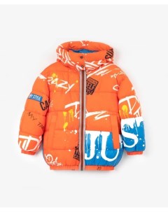 Куртка бомбер зимняя оверсайз оранжевая Gulliver