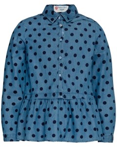Голубая блузка с баской Button blue