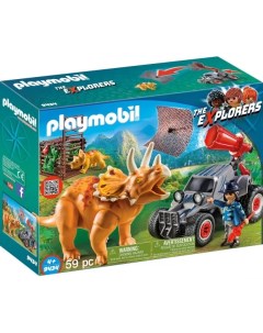 Конструктор Вражеский квадроцикл с трицератопсом Playmobil