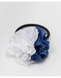 Резинка для волос с цветами Button blue