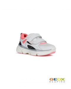 Белые кроссовки с розовыми вставками Geox