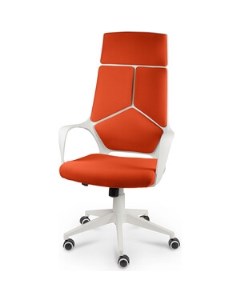 Кресло офисное IQ white plastic orange белый пластик оранжевая ткань Norden