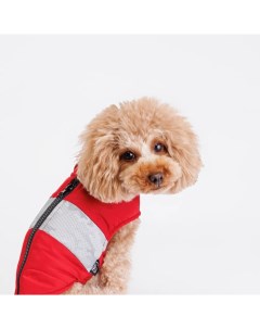Куртка со светоотражающей полосой для собак M красная Rurri