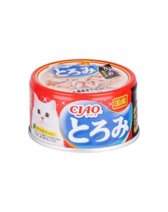 Влажный корм консервы для кошек куриное филе и тунец кацуо со вкусом морского гребешка в бульоне 80  Inaba ciao