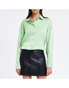 Зелёная атласная блузка You