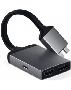 Адаптер Type C Dual HDMI Adapter для MacBook с двумя портами USB C 2018 2020 MacBook Pro 2018 2020 M Satechi