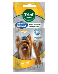 Лакомство для собак мелких пород Dental Norm Палочки жевательные 45 г Триол