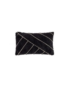 Maik Чехол на подушку черный бархат с белой лентой 30 x 50 см La forma (ex julia grup)