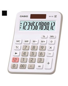 Калькулятор настольный MX 12B WE 12 разрядный кол во функций 7 однострочный экран белый серый MX 12B Casio