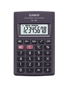 Калькулятор карманный HL 4A 8 разрядный однострочный экран черный HL 4A S EP Casio