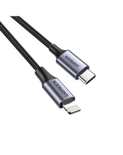 Кабель USB Type C Lightning 8 pin MFi экранированный 3A быстрая зарядка 1 5м черный US304 60760 Ugreen