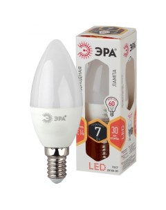 Лампа светодиодная E14 свеча 7Вт 2700K теплый свет 560лм LED B35 7W 827 E14 Б0020538 Era