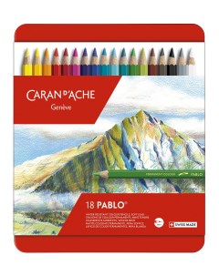 Набор цветных карандашей Pablo шестигранные 18 шт заточенные 666 318 Carandache
