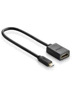 Кабель Micro HDMI 19M HDMI 19F 4K экранированный 22 см черный 20134 Ugreen