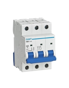 Автоматический выключатель модульный NB1-63 3P 10А тип C 6 кА 400 В (179698) Chint