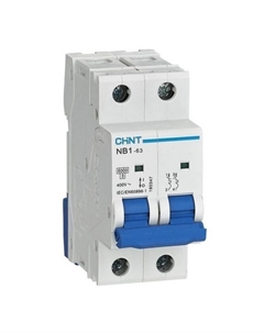 Автоматический выключатель модульный NB1-63 2P 6А тип C 6 кА 400 В (179667) Chint