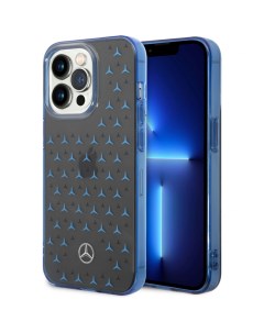 Чехол Mercedes для iPhone 14 Pro double layer stars черный синий Mercedes-benz