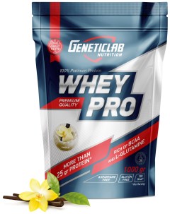Протеин Whey Pro 1000 г vanilla Geneticlab nutrition