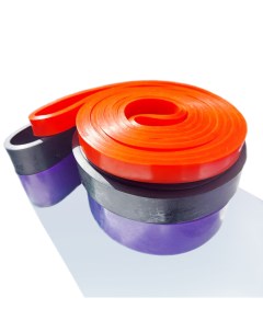 Набор фитнес резинок 3 шт в наборе сопротивление 4 38 кг красный черный фиолетовый Nobrand