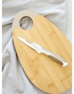 Нож для чистки овощей клинок серебристый 80мм бежевый KN00024 Denastia