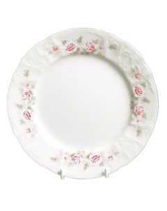 Тарелка десертная 19 см декор Бледные розы отводка платина набор 6 шт Bernadotte