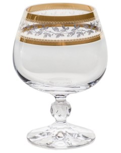 Набор из 6 ти бокалов для бренди Sterna декор Панто золото Объем 250 мл Crystalite bohemia