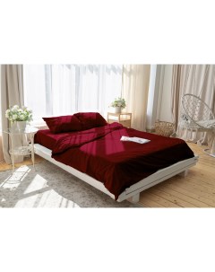 Комплект постельного белья однотонный Бордовый 2 спальный ПОПЛИН нав 50х70 Zonasona