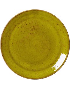 Тарелка Крафт Эппл мелкая 280х280х20мм фарфор желтый зеленый Steelite