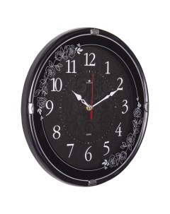 Часы круг со вставками d 33 5 см корпус черный Классика 3427 001 Рубин