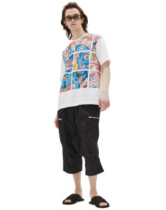 Хлопковая футболка с восточным принтом Junya watanabe