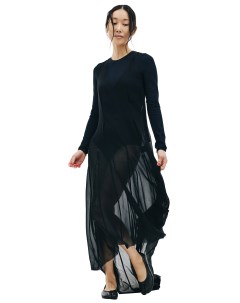 Полупрозрачное черное платье Ann demeulemeester